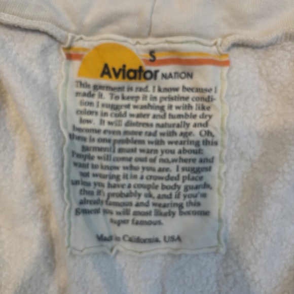 Aviator Nation 5-stripe hoodie - vintage white / blue stripes - Picture 2 of 4